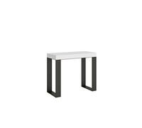 Console extensible 90x40/300 cm Tecno Premium Frêne Blanc cadre Anthracite -