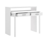Console Extensible Bureau coloris blanc brillant - Longueur 99 x Profondeur 36 x Hauteur 88 cm