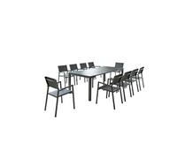 Console extensible et 10 chaises en aluminium OLHAO