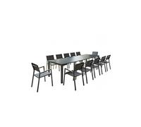 Console extensible et 12 chaises en aluminium OLHAO
