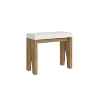 Console extensible - Naxy Mix - Extensible jusqu'à 300 cm - Mélaminé aspect bois - 14 places