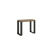 Console extensible portefeuille 90x45/90 cm Tecno Libra Chêne Nature cadre Anthracite -