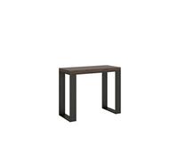 Console extensible portefeuille 90x45/90 cm Tecno Libra Noyer cadre Anthracite -