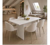 Console blanche extensible, design épuré, gain de place, transformable. Table extensible pour cuisine ou salon. Dimensions : 120x35/70x76 cm