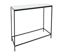 Console Felicy en métal et verre trempé - Noir et Blanc