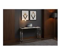 Console finition chrome plateau effet marbré120 cm SOPHIE