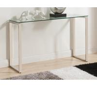 Console FREYA - Verre trempé & métal chromé