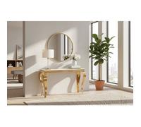 Console gold verre marbré blanc 110x50x85 cm BAROQUE