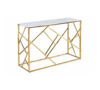 Console gold verre marbré blanc 120x40x78 cm GEOMAG