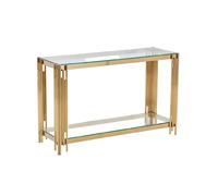 Console gold verre trempé transparent 120x40x78 cm FLUTE