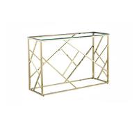 Console gold verre trempé transparent 120x40x78 cm GEOMAG