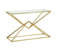 Console gold verre trempé transparent 120x40x78 cm PYRAMID