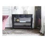 Console 2 tiroirs grise en bois l110 cm