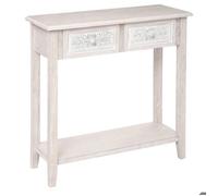 Console ""Hina"" avec étagère bois blanchi L80cm - Atmosphera Créateur d'intérieur