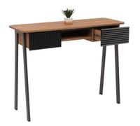 Console HWC-O40, table de téléphone, table d'entrée/d'appoint, tiroir de rangement MDF mélaminé métal 88x110x40cm naturel