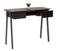 Console HWC-O40, table de téléphone, table d'entrée/d'appoint, tiroir de rangement MDF mélaminé métal 88x110x40cm aspect noyer Marron