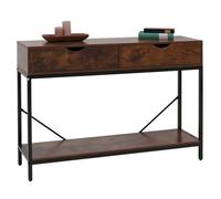 Console HWC-O76, table de téléphone, table d'appoint, table de rangement, tiroirs, rangement industriel 76 x 109 x 30 cm rouge-brun