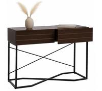Console HWC-P47, table de téléphone, table d'appoint, table de rangement, tiroir, mélamine industrielle 81 x 120 x 40 cm aspect noyer Marron