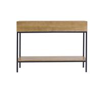 Console industrielle avec rangements 2 tiroirs en bois manguier massif et métal noir L110 cm YPSTER