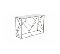 Console Inox Verre Trempé 120x40x78 cm GEOMAG