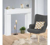 IDMarket – Console manteau de cheminée décorative avec rangements – Blanc