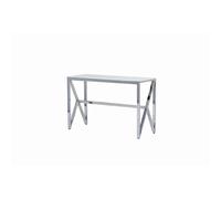 Console métal chrome lignes cintrées plateau effet marbre 120cm MAJESTIQUE