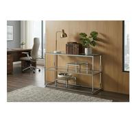 Console métal chrome plateau transparent 120x40x78 cm ROMY