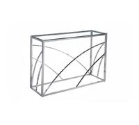 Console métal chrome plateau verre transparent 120x40x78 cm CALVIN