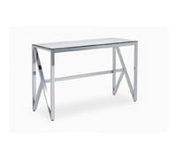 Console métal chrome verre transparent 120x40x78 cm MAJESTIQUE