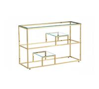 Console métal gold plateau transparent 120x40x78 cm ROMY