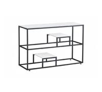 Console métal plateau effet marbre blanc 120 cm ROMY