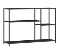 Console meuble d'entrée style industriel 4 étagères dim. 110 x 30 x 75 cm acier panneaux noir Noir G