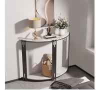Console Meuble en Marbre Table Console Scandinave Blanche Meuble d'Entrée Bout de Canapé pour Couloir Salon 100x30x78cm