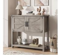 Console Meuble Entrée Avec Armoire 2 Portes, Table De Canapé, Meuble Bar, Tables Basses, Buffet Pour Cuisine, Couloir, Salon Gris