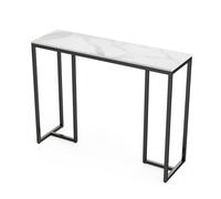 Console Meuble Entrée en Marbre - Table Console Blanche Scandinave pour Entrée Couloir Salon - 100x30x78.5 cm