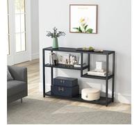 Console Meuble, Petite table d'entrée noire avec compartiments de rangement- Tribesigns - Table d'entrée vintage de 100 cm