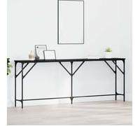 Console Meuble - vidaxl - Table d’Entrée (1 pc) - aggloméré et métal - chêne noir - 200 x 29 x 75 cm@onr55x