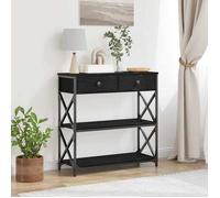 Console Meuble - vidaxl - Table d’Entrée (1 pc) - aggloméré et métal - chêne noir - 75 x 28 x 75 cm@khe87r