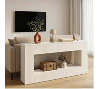 Console Meuble - vidaxl - Table d’Entrée (1 pc) - bois d'ingénierie - blanc - 155 x 29 x 74 cm@ekg12x