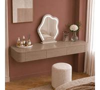 Console Murale avec Tiroirs, Coiffeuse Suspendue en Bois Massif, Bureau | Bois Massif, Surface Lisse, Rangement Discret Et Hauteur Adaptable - Espace Beauté, Dressing(Oak,120cm)