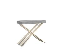 Console murale extensible Diago Gris - Blanc - 90x40/300 cm - Contemporain - Design