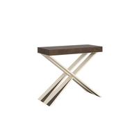 Console murale extensible - Diago - Noyer - Blanc - 90 cm - 10 personnes - Contemporain - Design