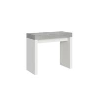 Console murale extensible Roxell Mix Small - Blanc/Gris - 90x40/196 cm - 10 personnes