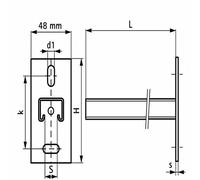Console murale Micra Strut WALRAVEN 41x21x2 EZ x L.450 mm - MC6603826