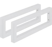 Console murale Relaxdays, lot de 2, 45 cm, acier, support d'étagère pour lavabo et étagère murale, console rectangulaire, blanc