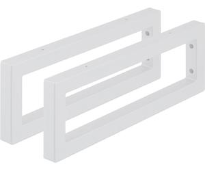 Console murale Relaxdays, lot de 2, 45 cm, acier, support d'étagère pour lavabo et étagère murale, console rectangulaire, blanc