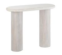 Console Ovale en Marbre Noor 91cm Blanc Cassé