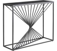 Console Plateau Céramique Marbré Noir Pieds Métal Noir - DOMUS - ALTOBUY Noir G