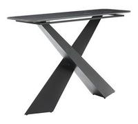 Console Plateau Céramique Marbré Noir Pieds Métal Noir - NAJMA - ALTOBUY Noir G