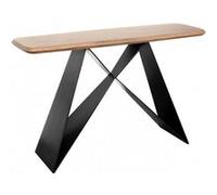 Console Plateau en Acacia Massif Pieds Métal Noir Forme Papillon - MYLONIS - ALTOBUY Marron G